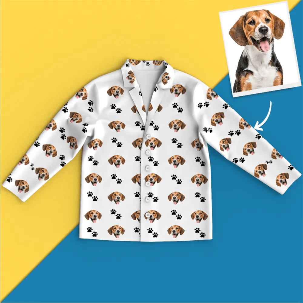 Custom Face Pajamas Long Sleeve Leisure Wear - Pet Footprint