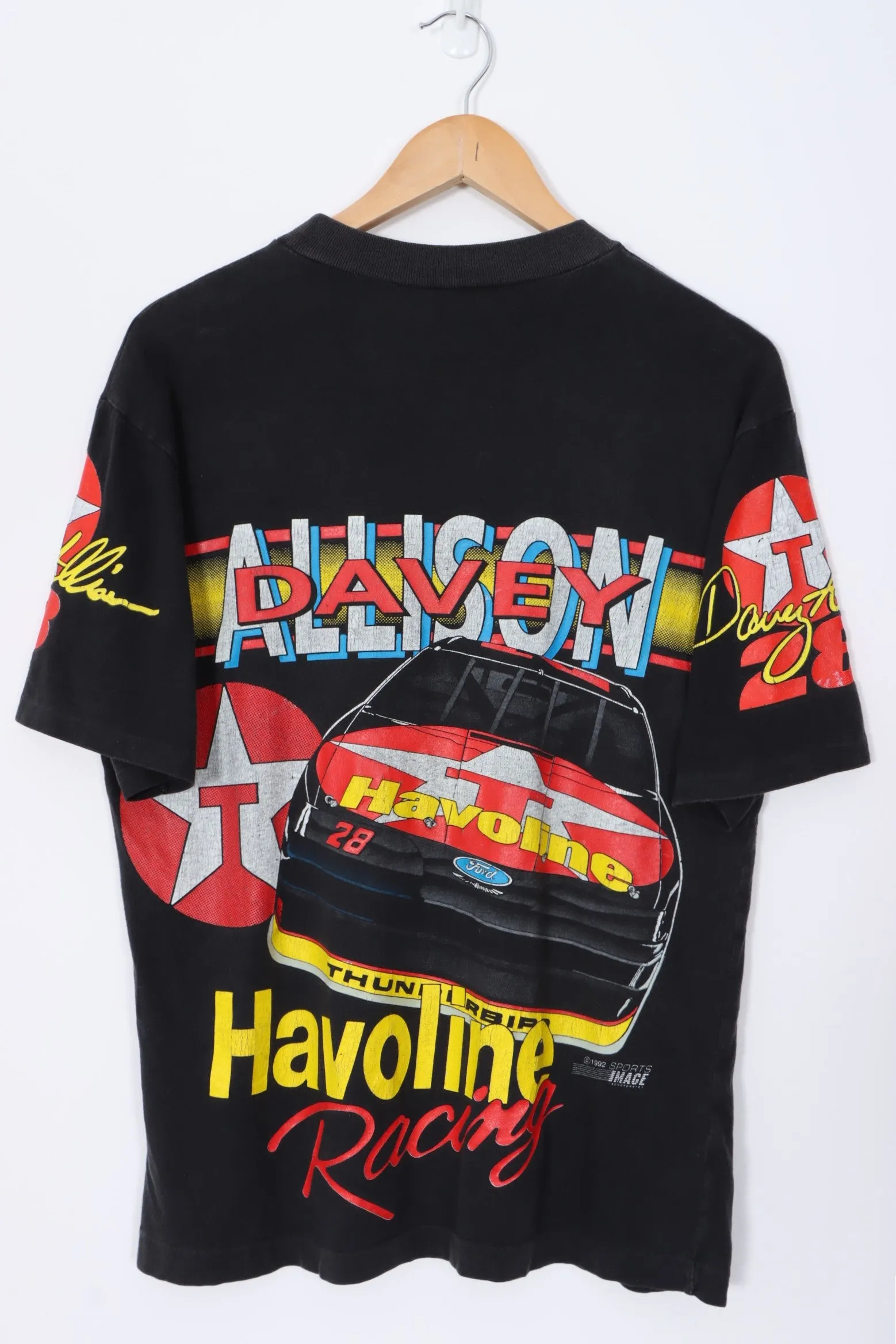 Davey Allison 1992 Havoline Racing All Over Single Stitch T-Shirt (M-L)