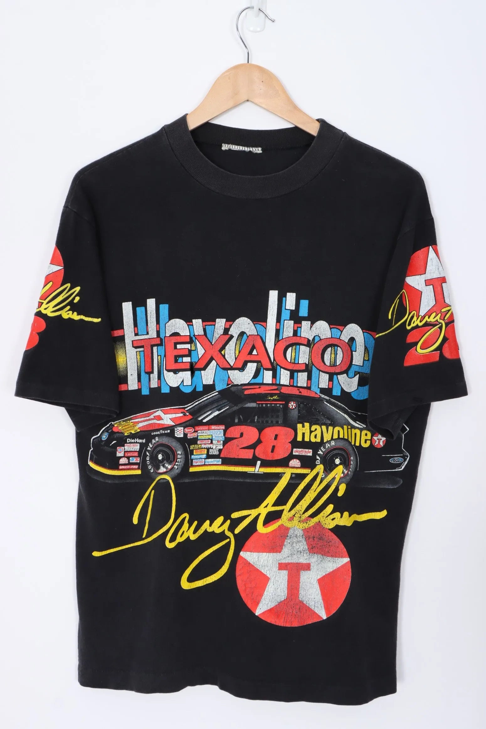 Davey Allison 1992 Havoline Racing All Over Single Stitch T-Shirt (M-L)