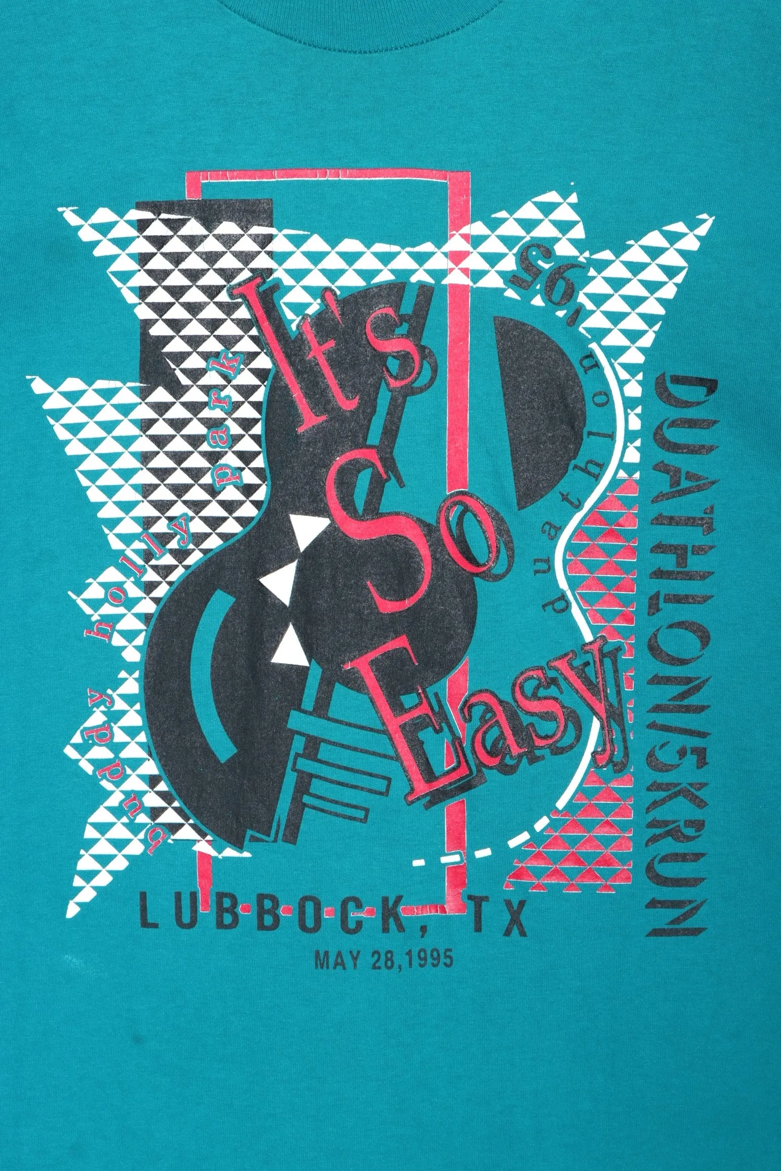 Duathlon 1995 "It's So Easy" Front Back Single Stitch T-Shirt USA Made (M-L)