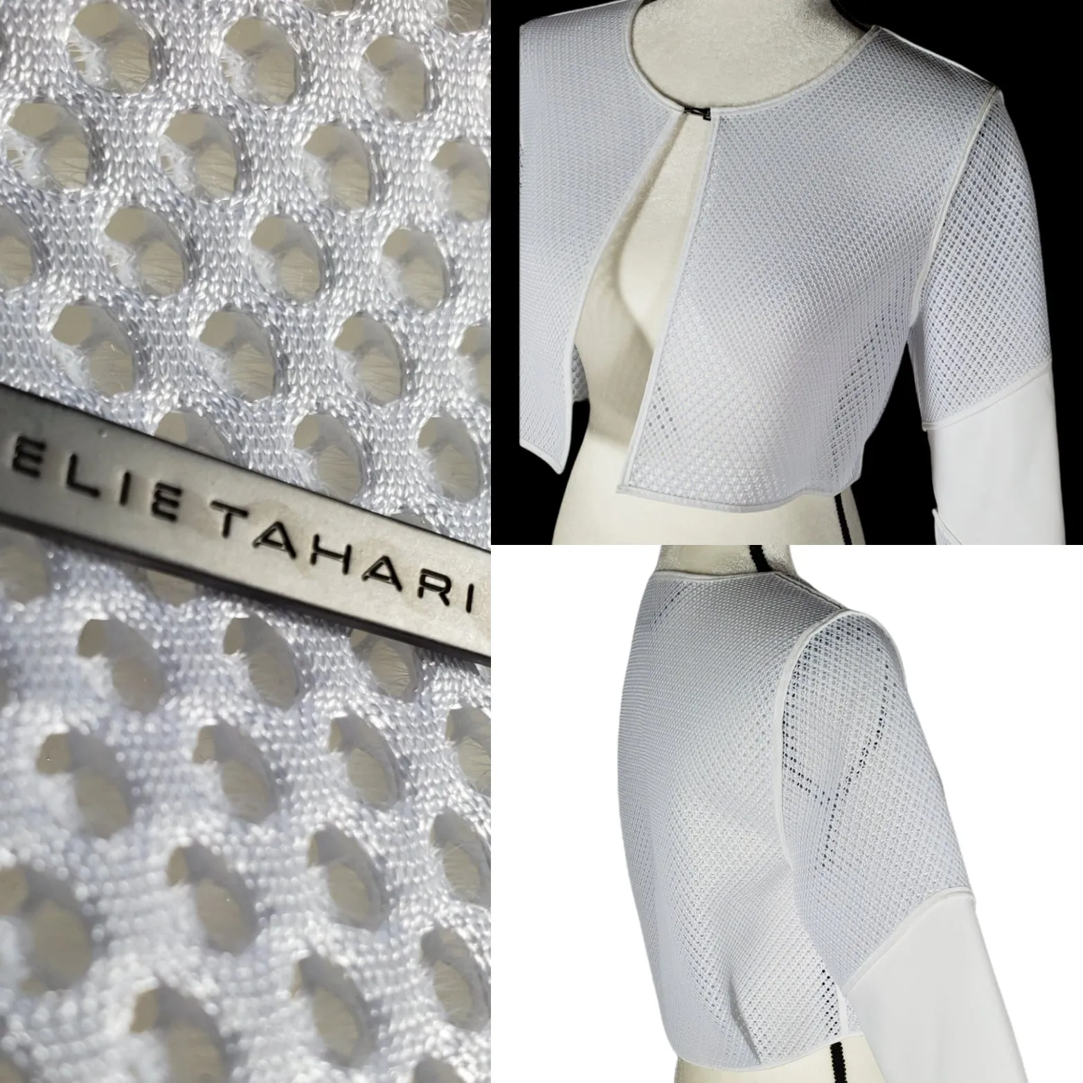 Elie Tahari Mesh Bolero Jacket Vest Petite Small