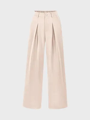 Euro Chic Wide-Leg Suit Pants