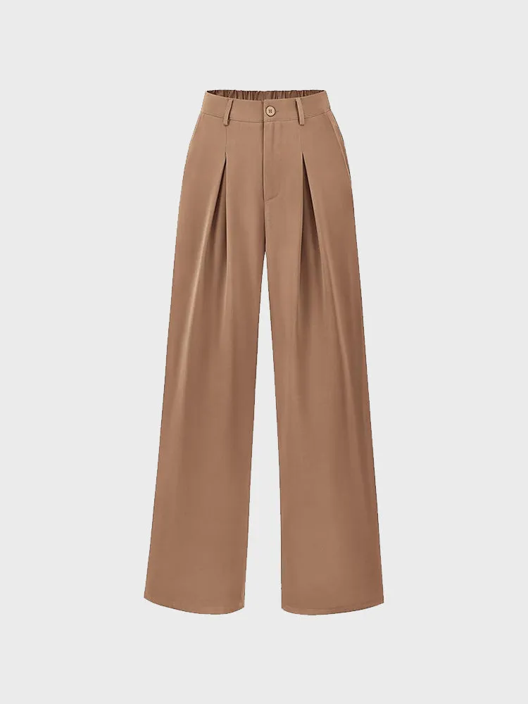 Euro Chic Wide-Leg Suit Pants