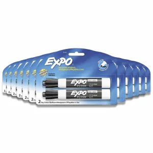 Expo - Low Odor Dry Erase Markers, Chisel Tip, Black, 2 Pack - 12 Pack