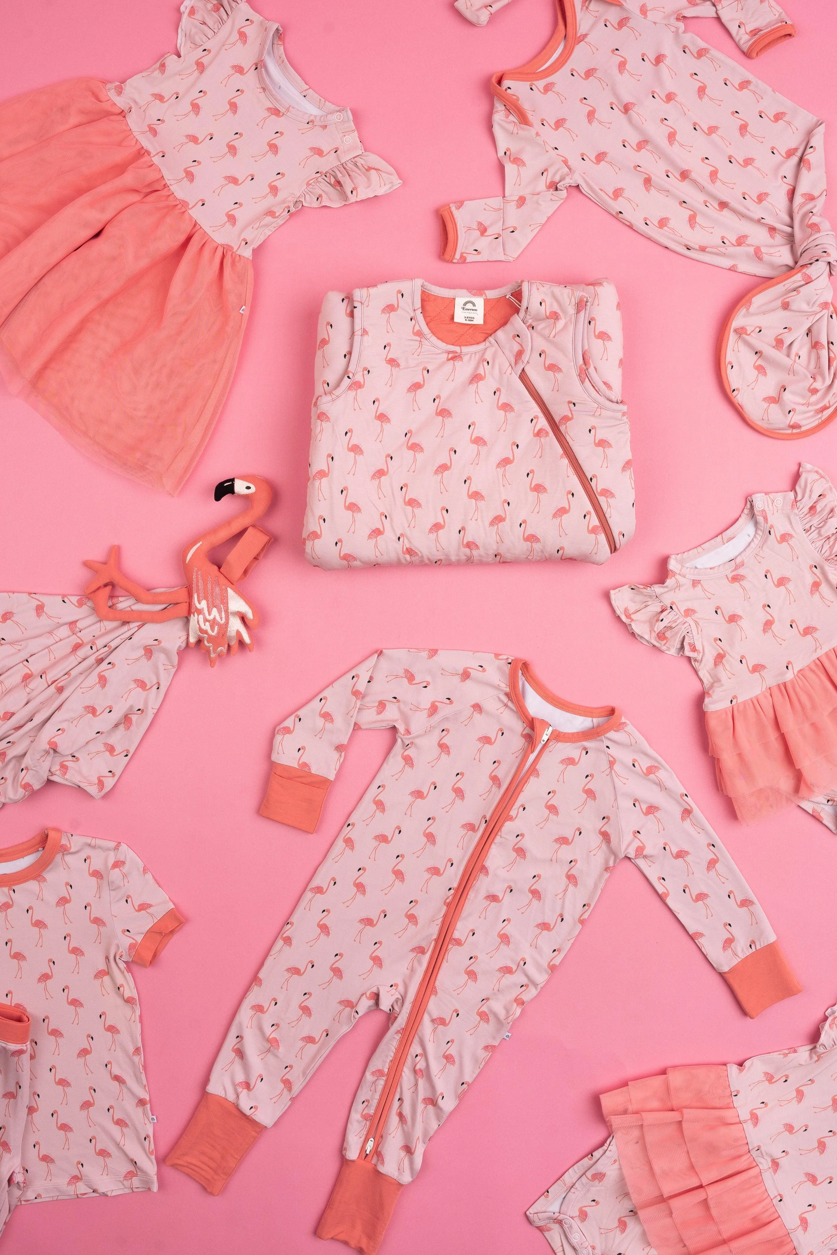 Fancy Flamingo Kids Bamboo Pajama Set