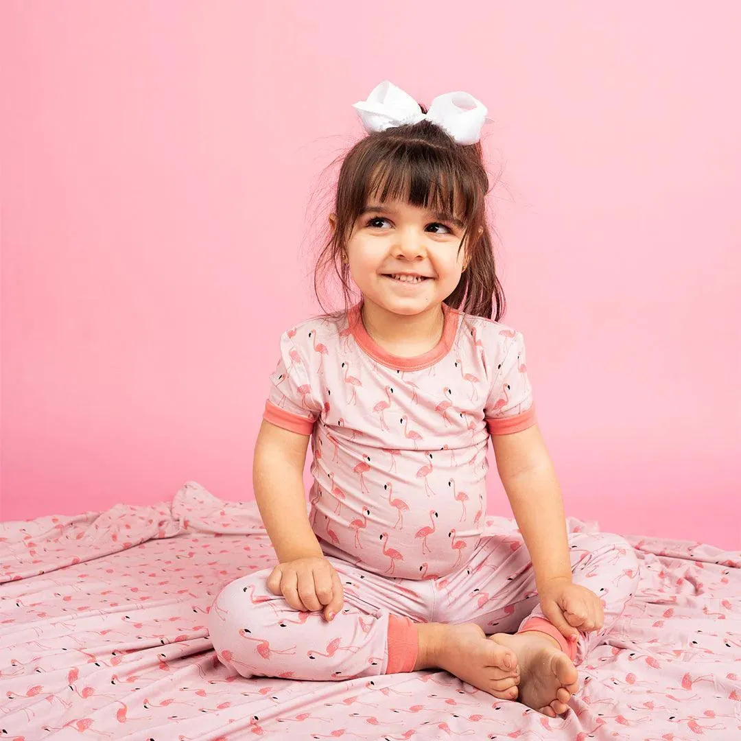 Fancy Flamingo Kids Bamboo Pajama Set