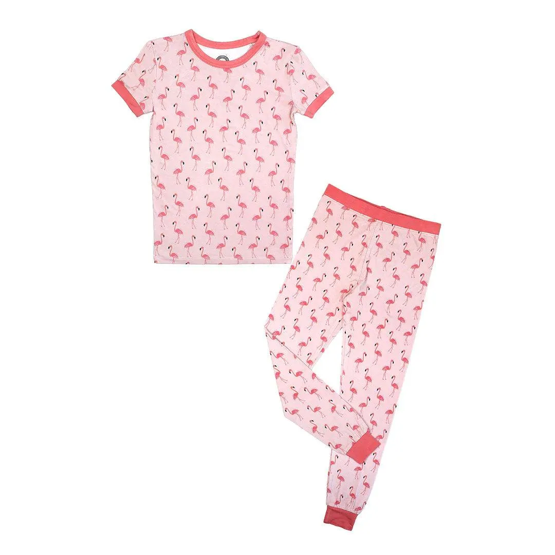 Fancy Flamingo Kids Bamboo Pajama Set