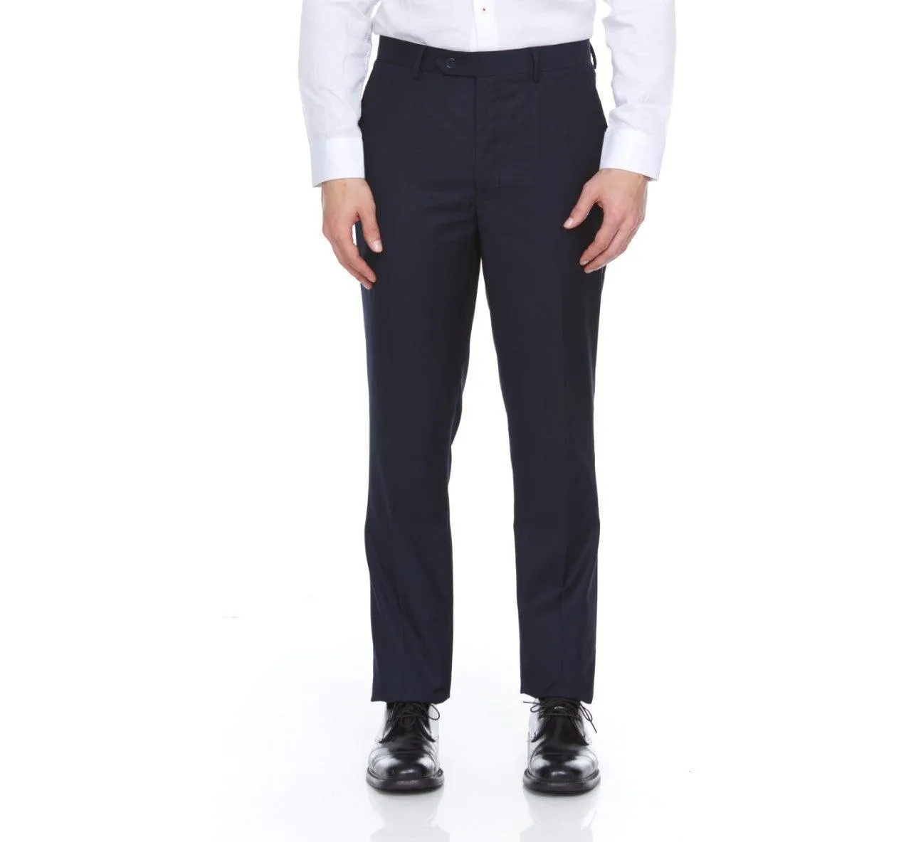 Ferera Collection-Men's 3 Piece Modern Fit Suit Solid Navy