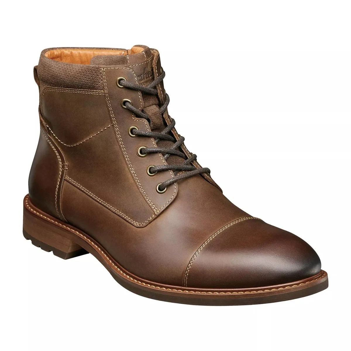 Florsheim Men's Lodge Cap Boot Brown Crazy Horse