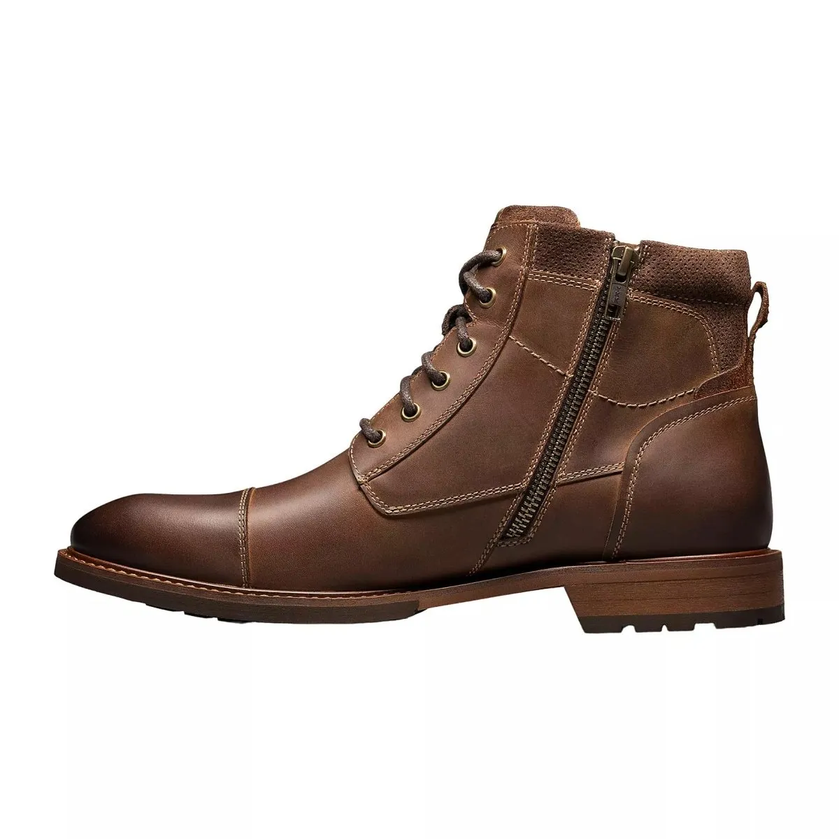 Florsheim Men's Lodge Cap Boot Brown Crazy Horse