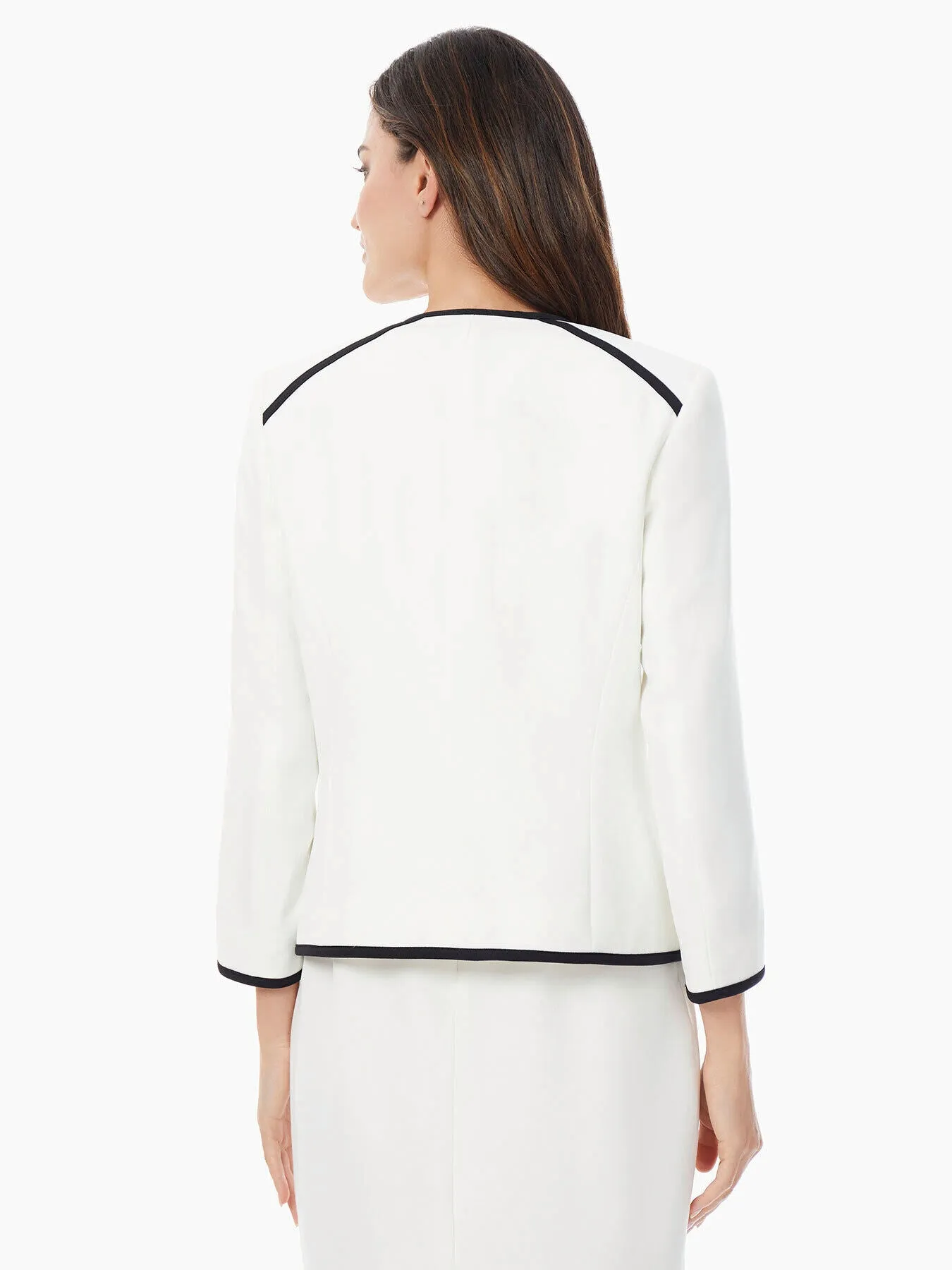 Framed Stretch Crepe Jacket