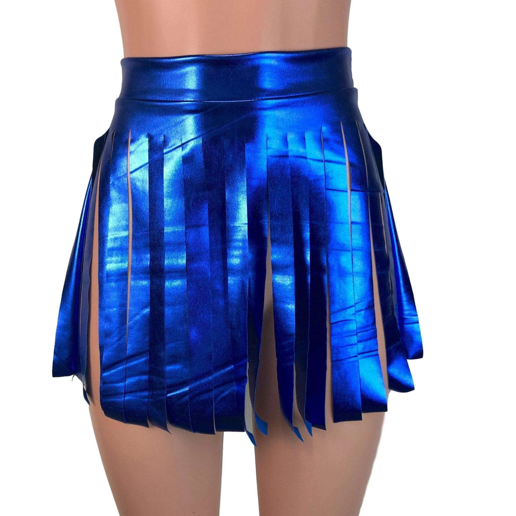 Fringe Skirt - Blue Metallic