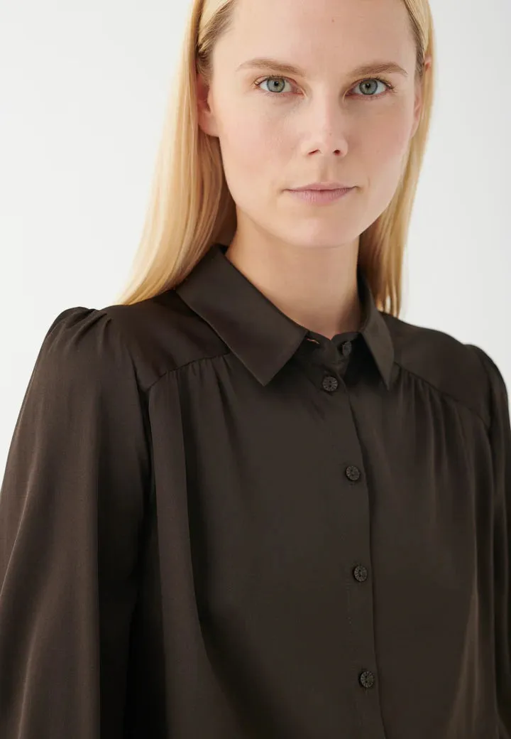 Ganache Brown Cadencedea Silk Shirt