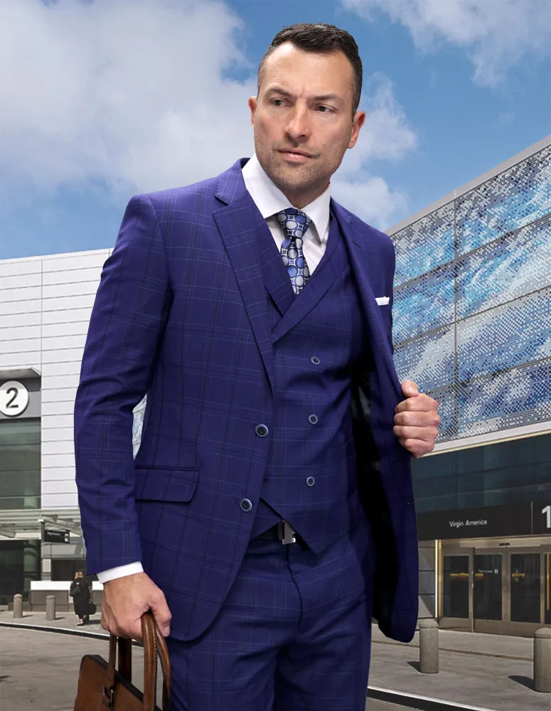 GIMANO 3 PC COBALT MODERN FIT SUIT