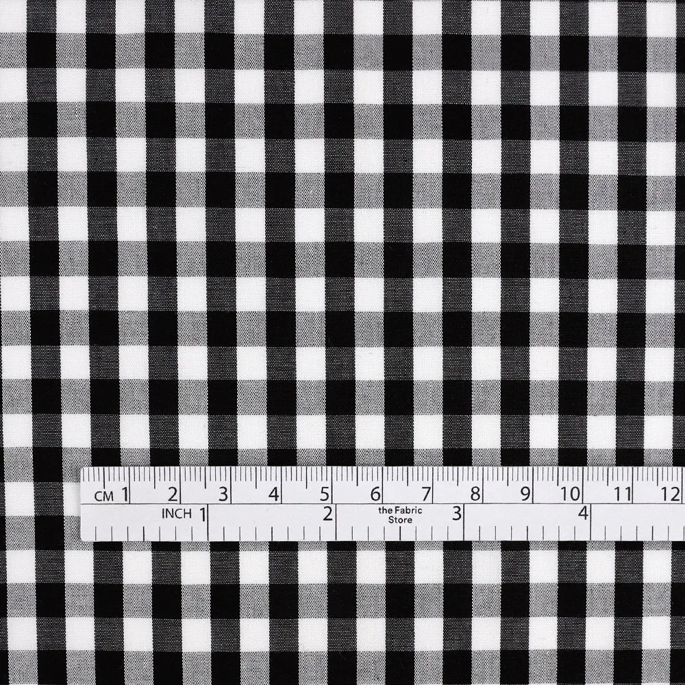 Gingham Cotton Shirting - Black