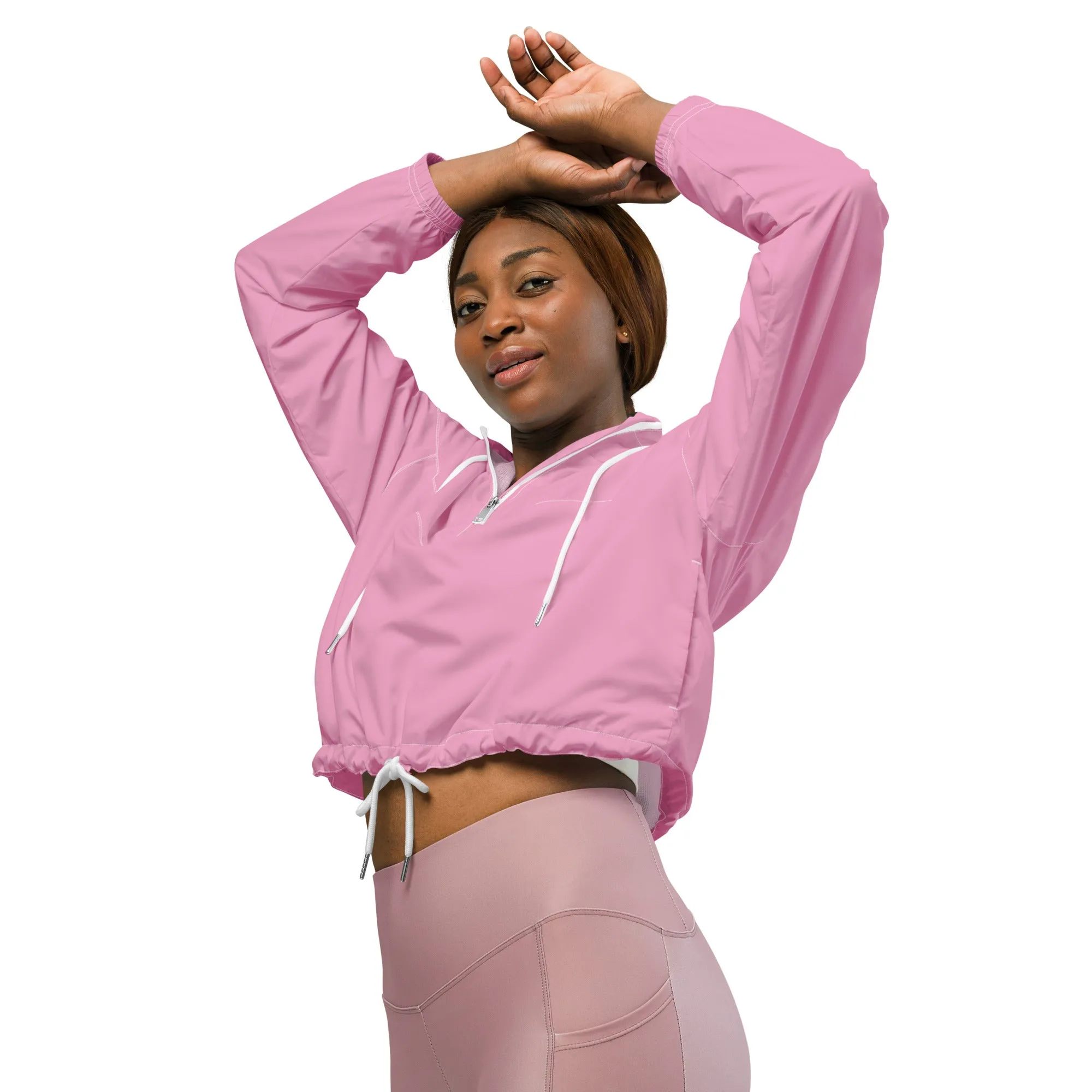 GIRLFRIEND PULLOVER CROP WINDBREAKER PRETTY PINK GIRLSTRONG