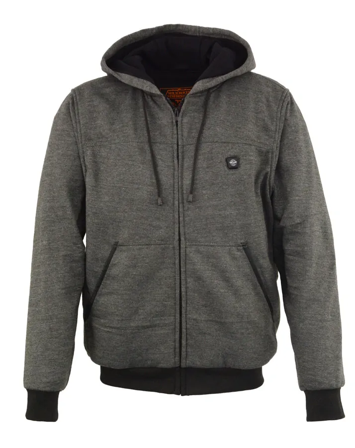 Gray Men’s Zipper Front Heated Hoodie