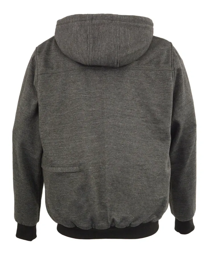 Gray Men’s Zipper Front Heated Hoodie