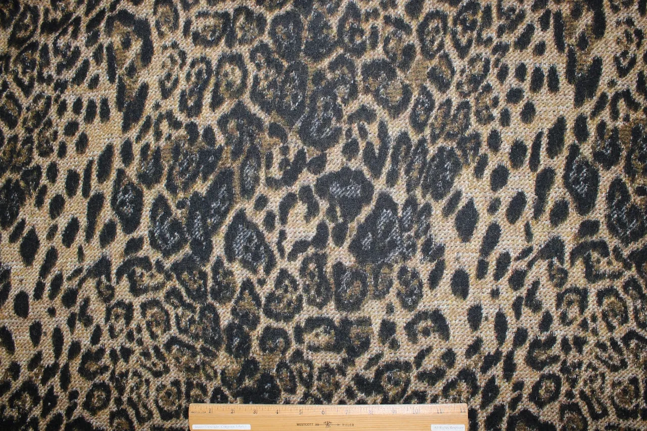 Grrowlll! Cat Print Wool Coating - Browns/Black