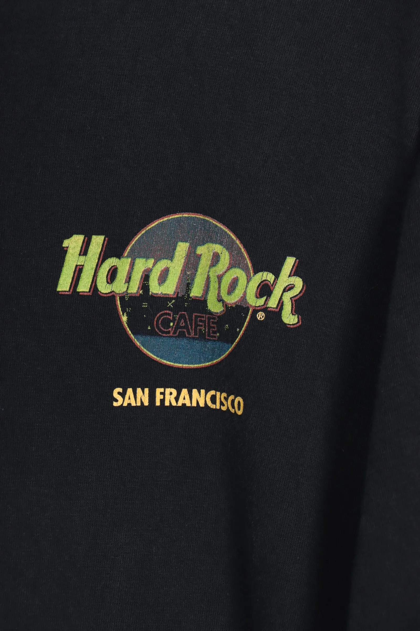 HARD ROCK CAFE San Francisco Guitar Bridge USA Made Graphic Tee (L)