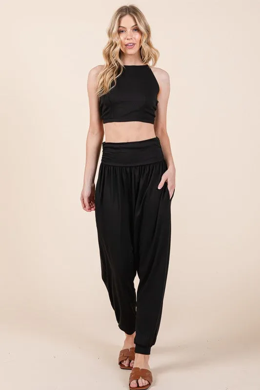 Harem Jogger Pants with Side Pockets