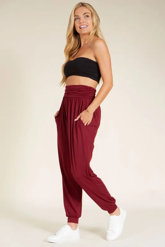 Harem Jogger Pants with Side Pockets