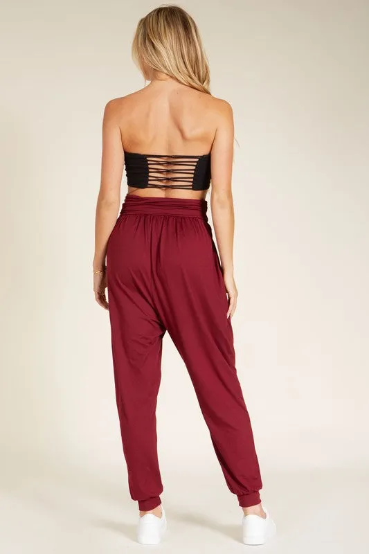 Harem Jogger Pants with Side Pockets