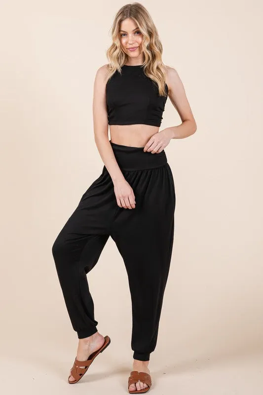 Harem Jogger Pants with Side Pockets