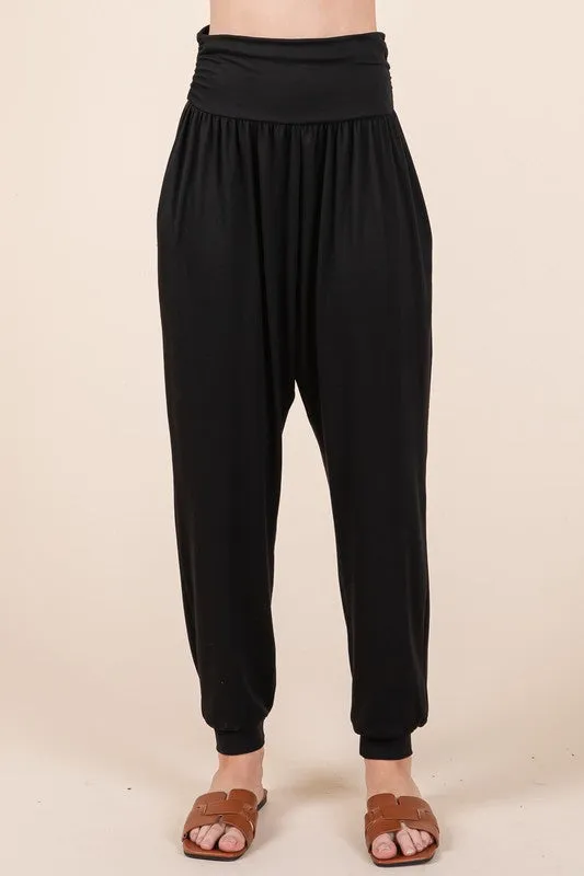 Harem Jogger Pants with Side Pockets