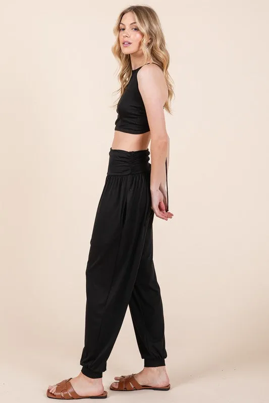 Harem Jogger Pants with Side Pockets