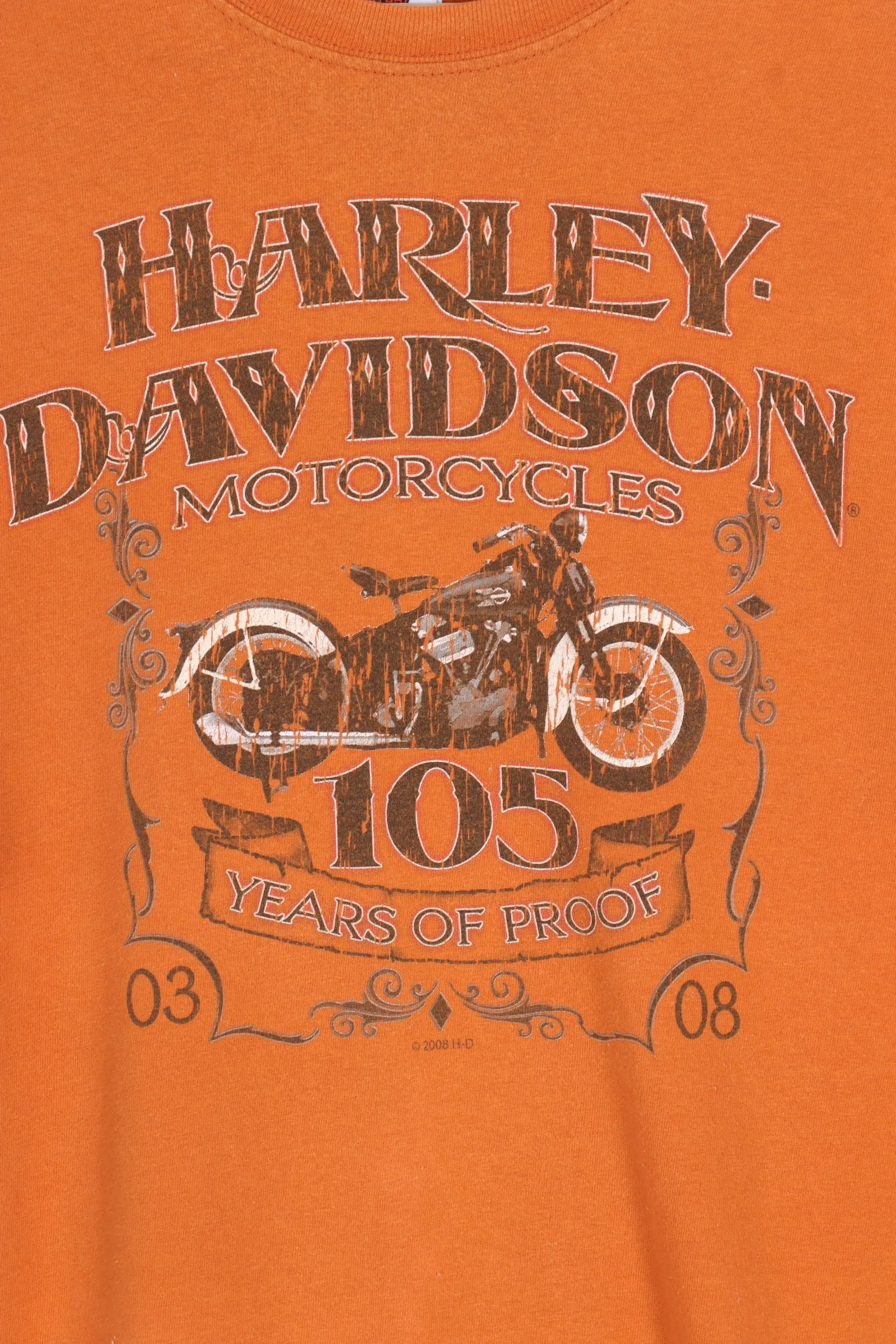 HARLEY DAVIDSON Orange Hoosier Indiana Front & Back Tee (XL)