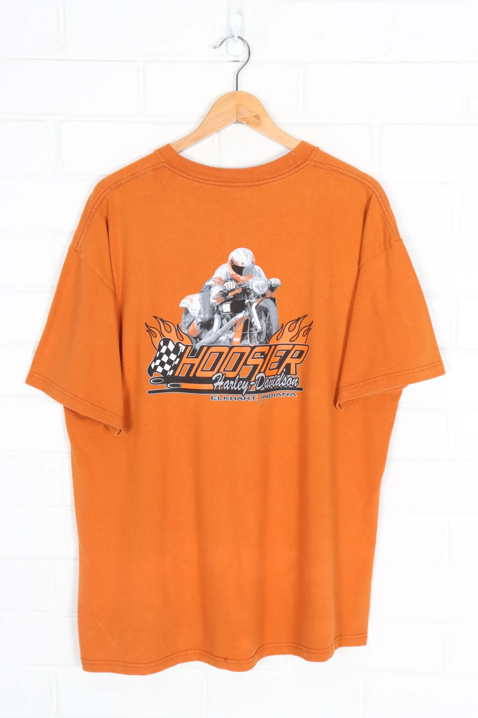 HARLEY DAVIDSON Orange Hoosier Indiana Front & Back Tee (XL)