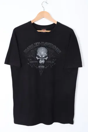 HARLEY DAVIDSON Skull & Horny Toad Front Back T-Shirt (L)