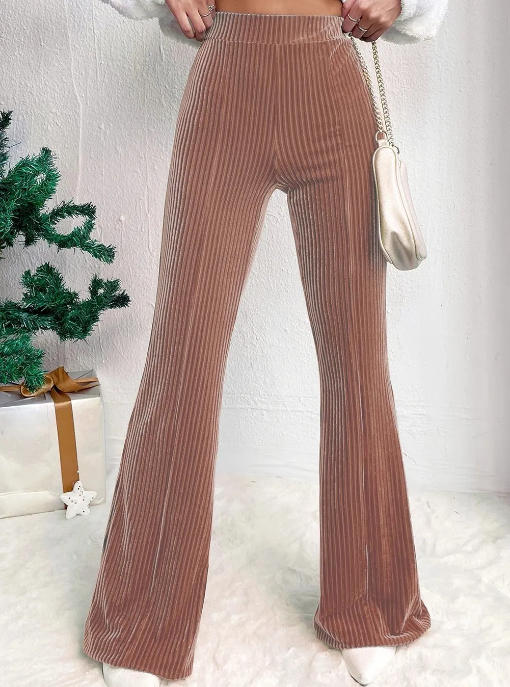 High Waist Corduroy Flare Pants