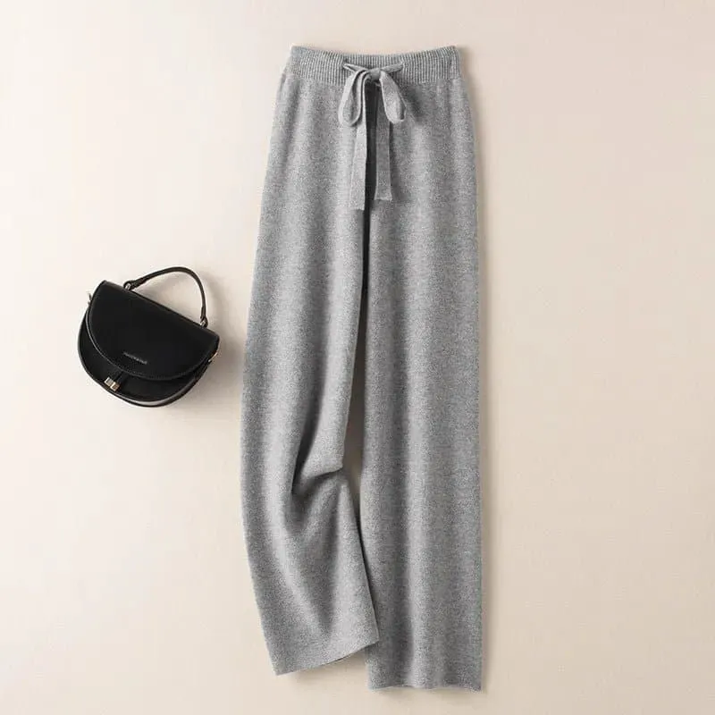 High Waist Wool Pants - Luxurious and Stylish Wide Leg Pants