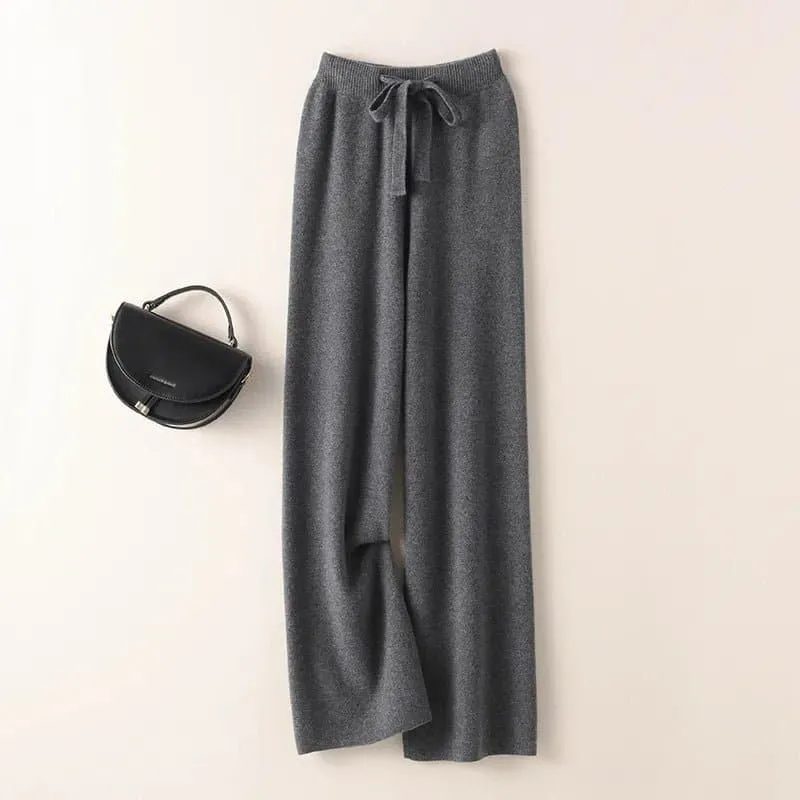 High Waist Wool Pants - Luxurious and Stylish Wide Leg Pants