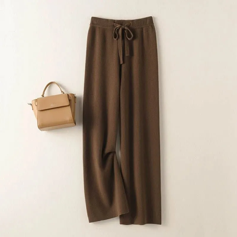 High Waist Wool Pants - Luxurious and Stylish Wide Leg Pants