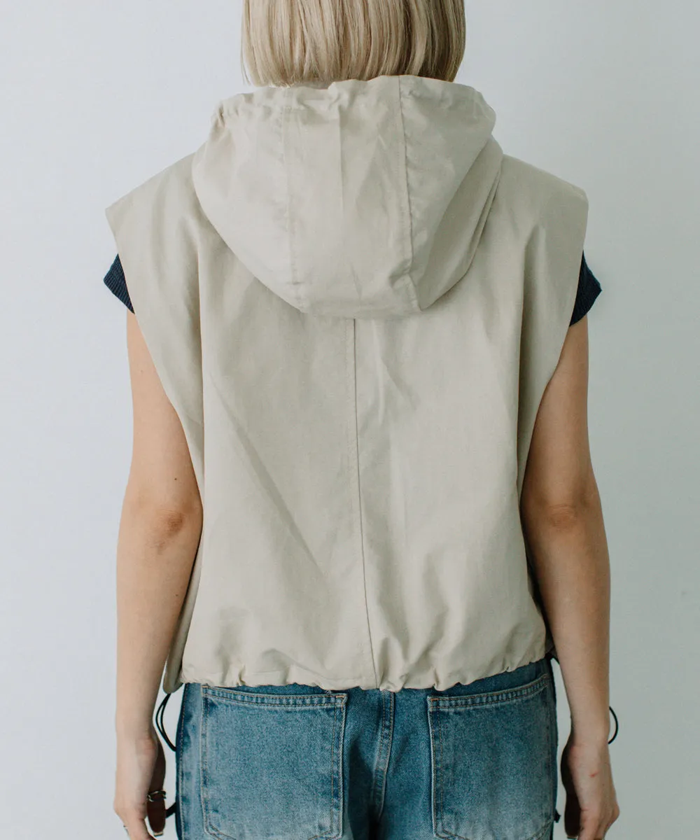 hoodie cropped vest