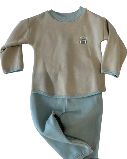 Infant & Toddler Sweatshirt and Sweatpants Football Themed Set for Little Boys & Girls 2 Piece Outfit