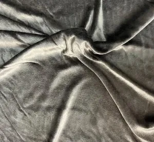 Italian Grey Stretch Velour