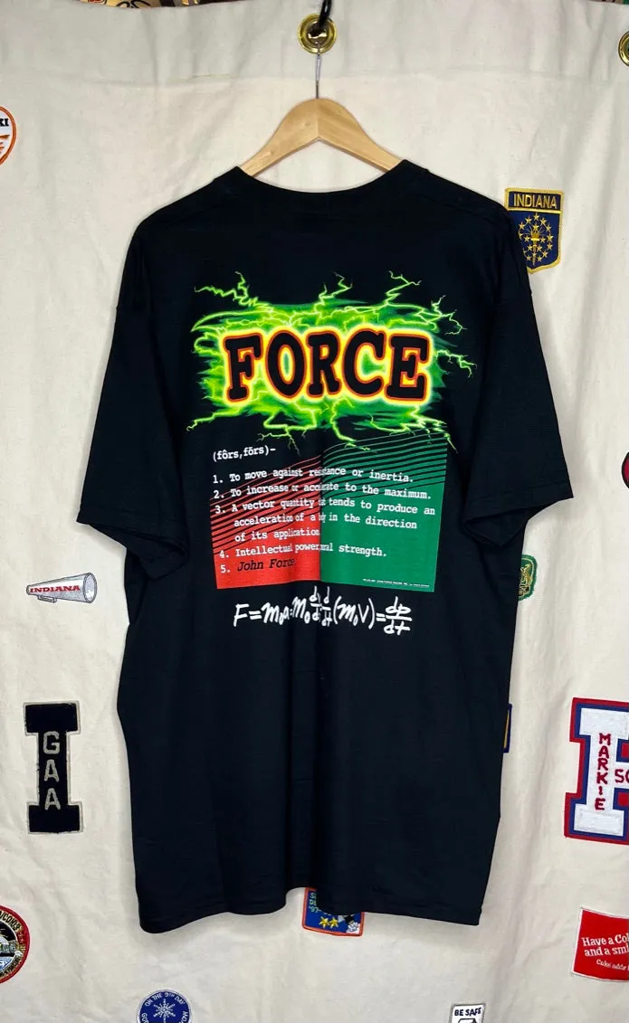 John Force Lightning Nascar Double-Sided T-Shirt: XL