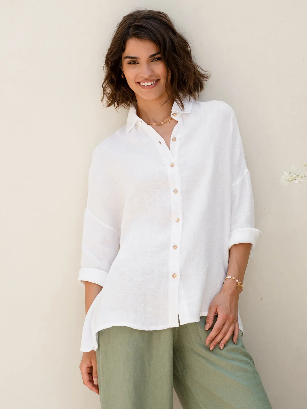 White French Linen Shirt - Laguna: Stylish & Breathable Mens Fashion