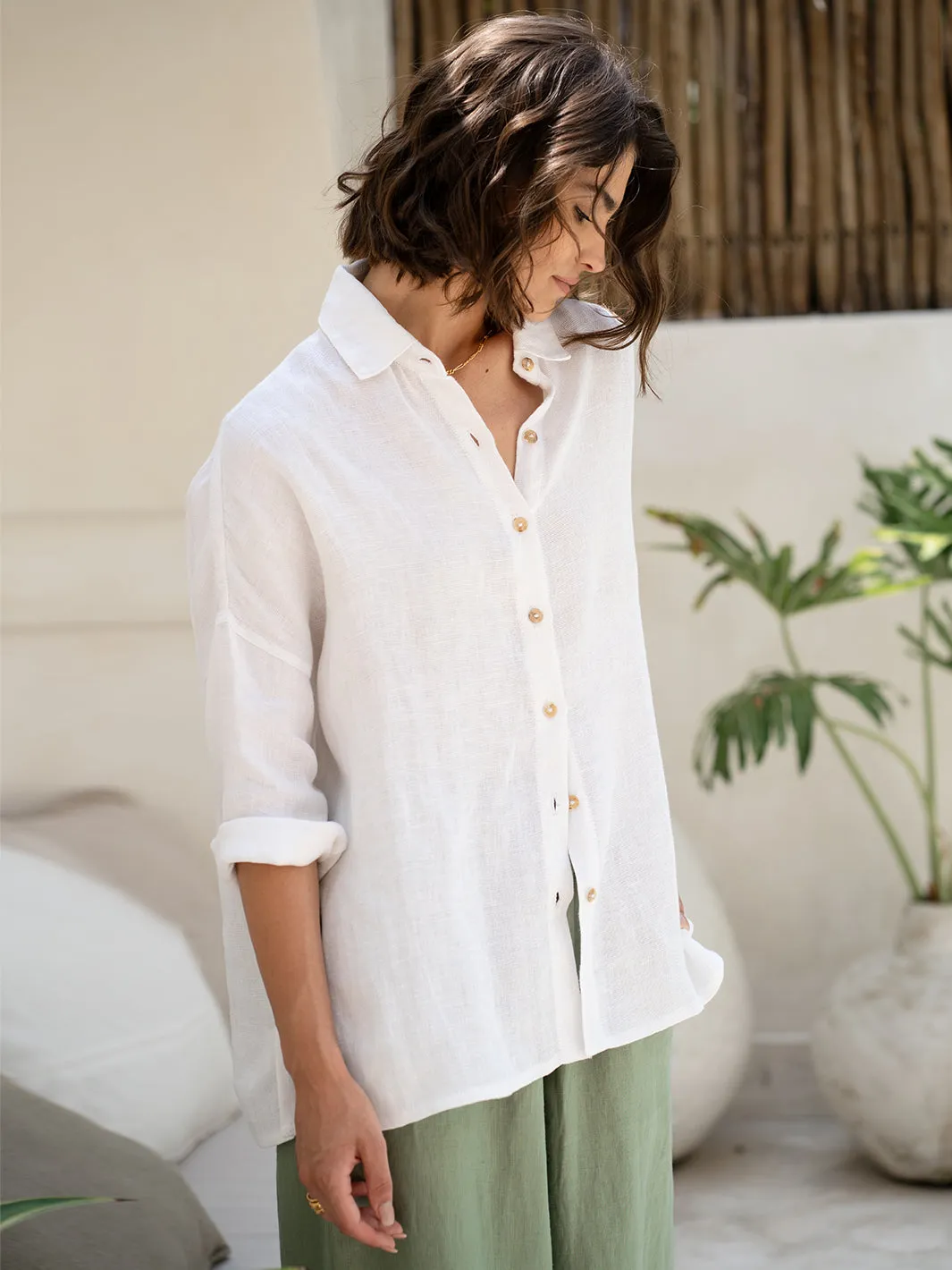 White French Linen Shirt - Laguna: Stylish & Breathable Mens Fashion