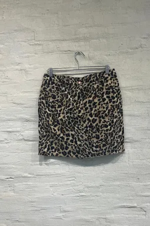 Leopard Print Corduroy Skirt - Vintage/ Used