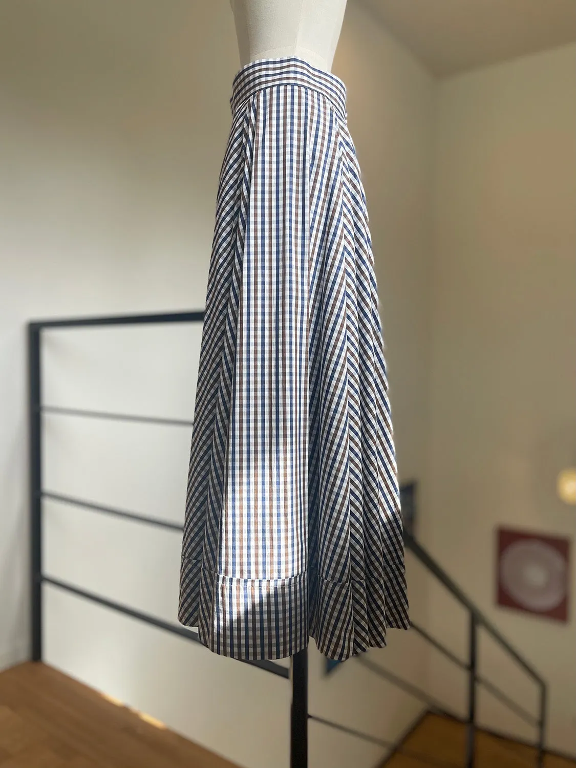 MADISONBLUE  TUCK CIRCULAR SK M.GINGHAM