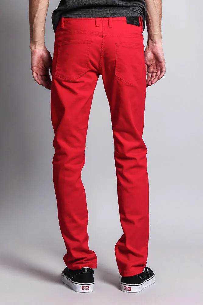 Men's Essential Skinny Fit Colored Jeans (Red)