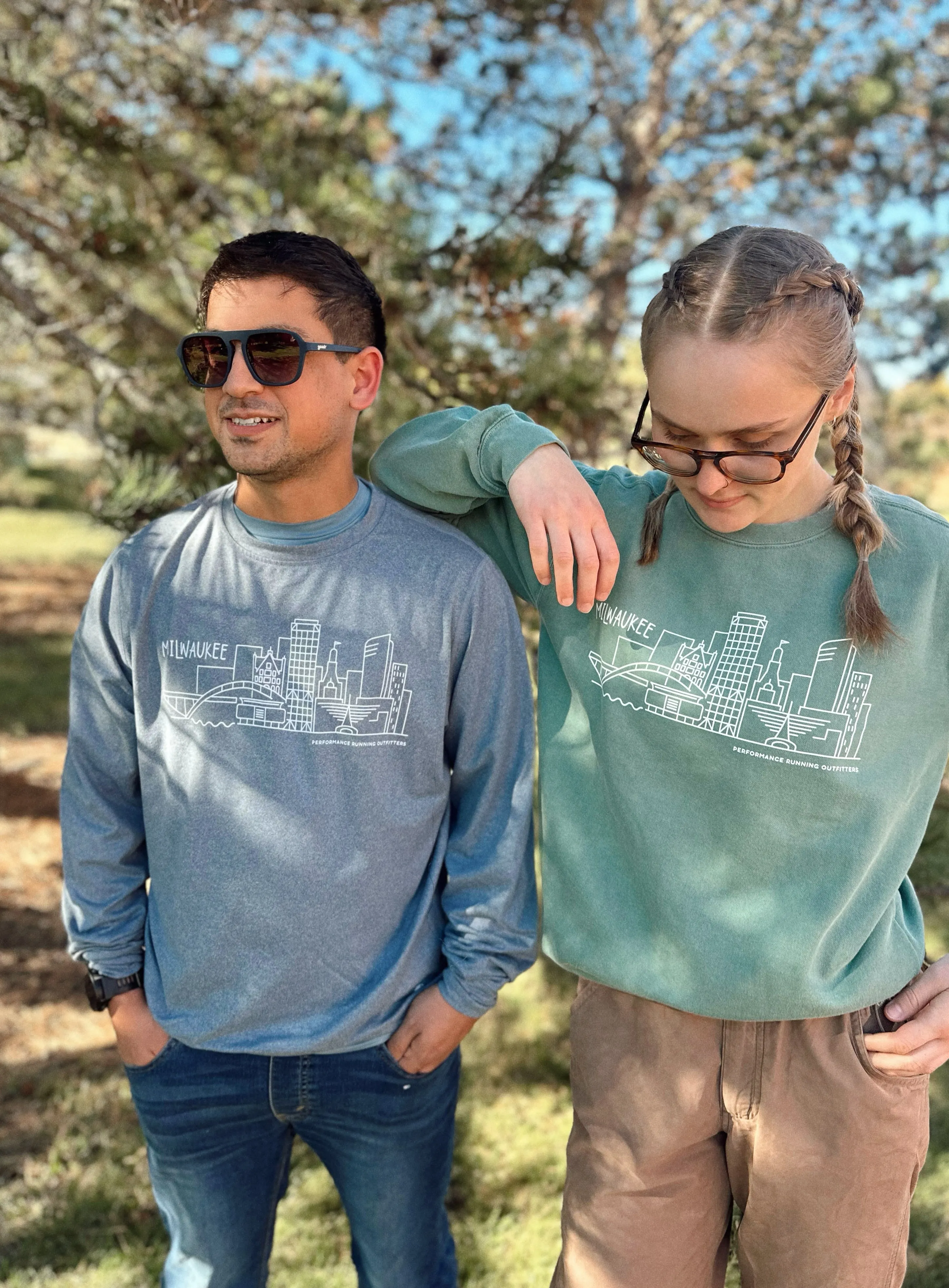 MEN'S MKE SKYLINE CREWNECK - BLUE MIRAGE