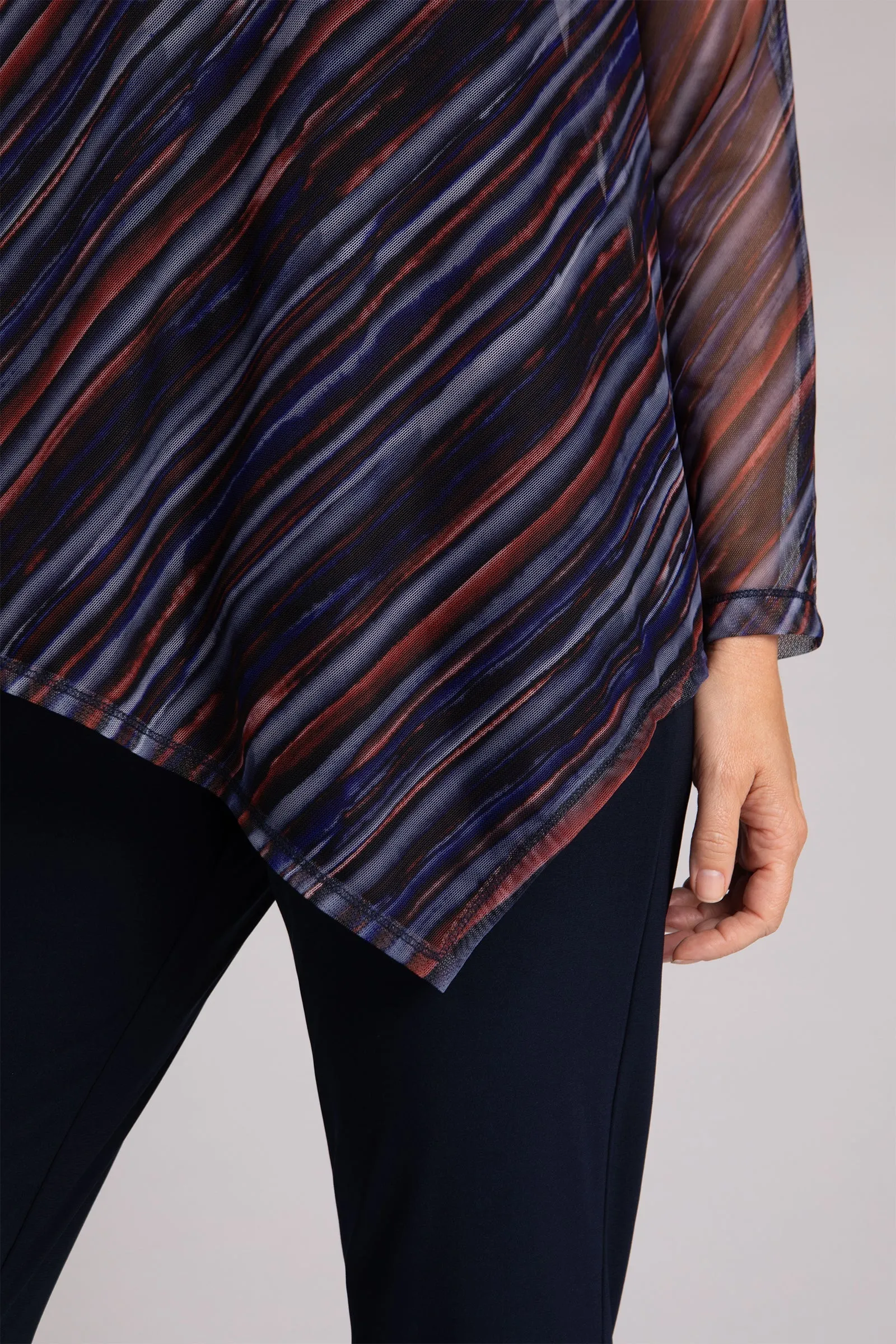 Mesh Raglan Handkerchief Top | Elemental Stripes