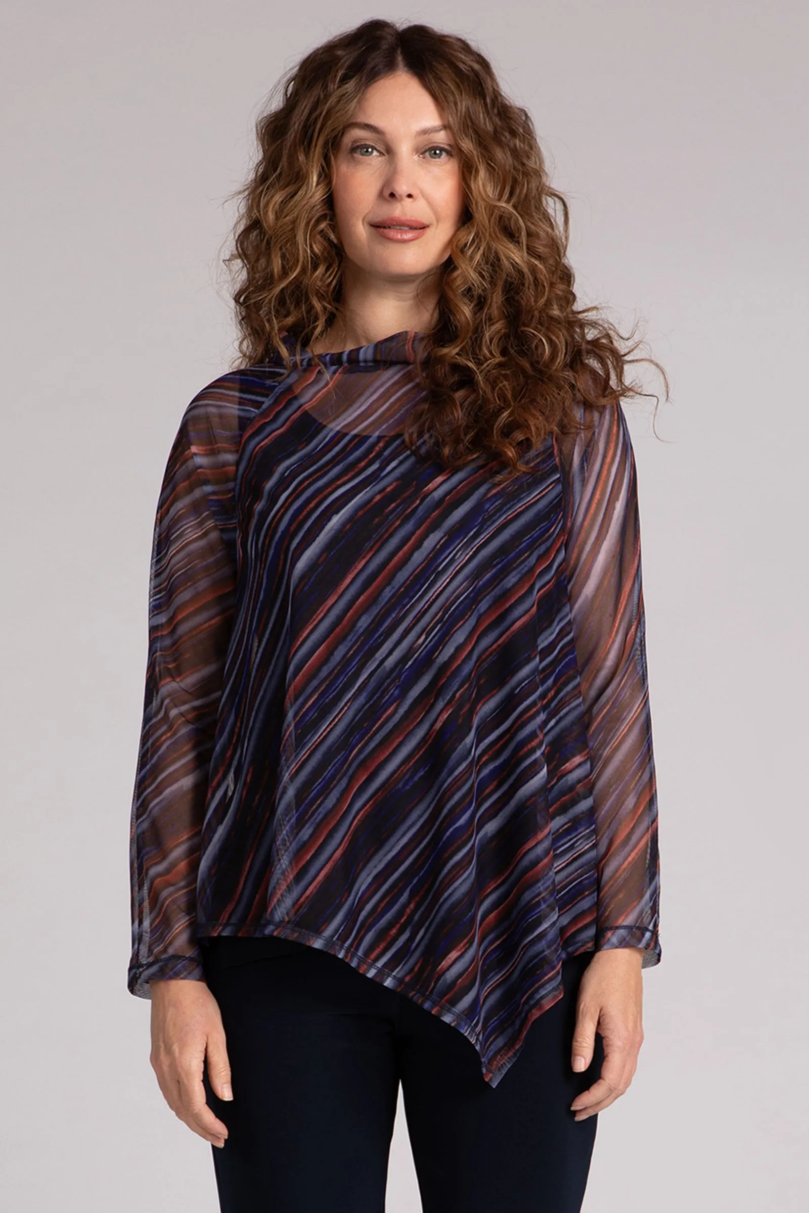 Mesh Raglan Handkerchief Top | Elemental Stripes