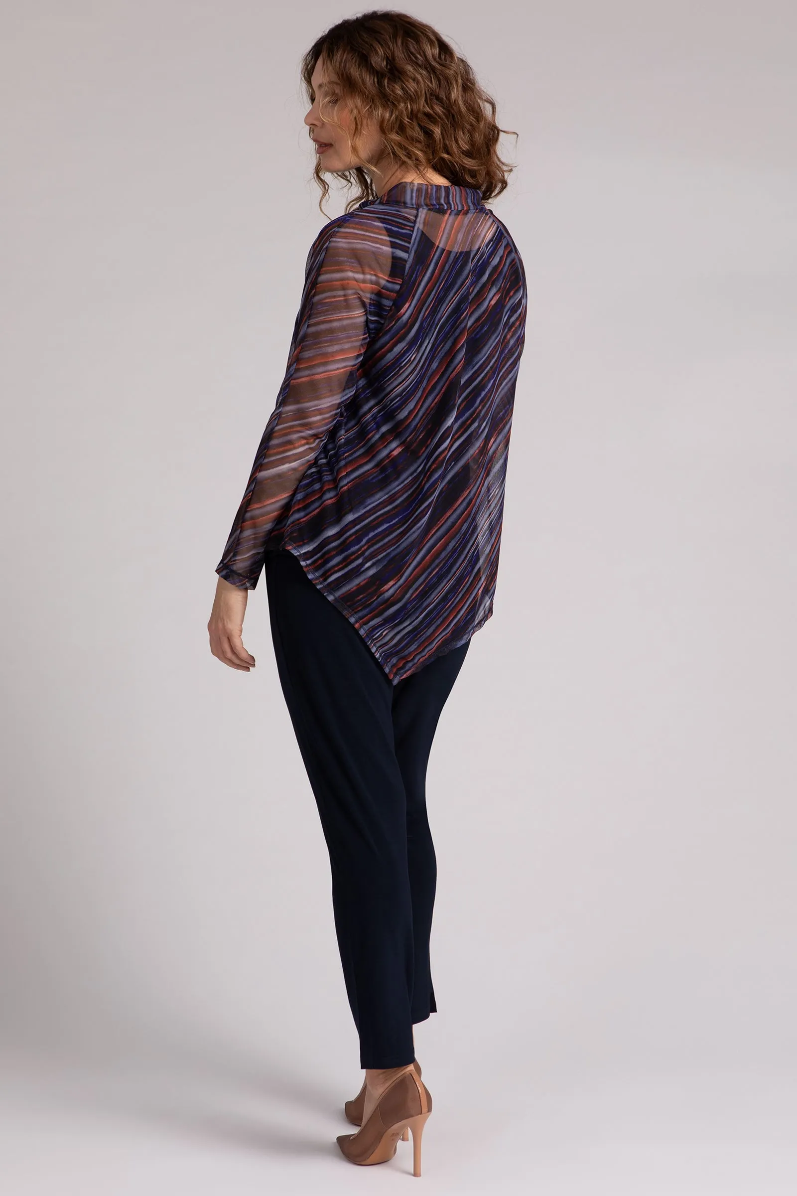 Mesh Raglan Handkerchief Top | Elemental Stripes